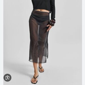 NWT The Frankie Shop Girone sheer skirt